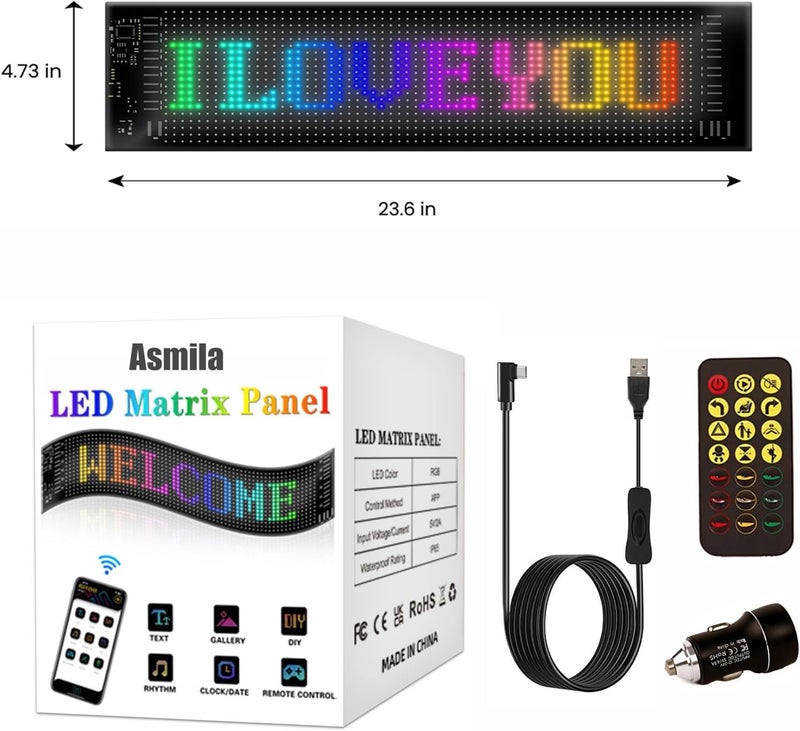 Asmila LED Eyes for Truck Windshield, 2PCS 23.6inx4.7in Devil Eyes Light for Windshield, Devil Eyes Light for Car, Truck, SUVs, Gift for Men - Image 5